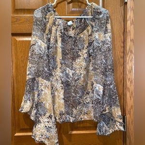 🌸💖 2 for $20 💖 NWOT Sense 2X Vintage Y2K Off-Shoulder Bell-Sleeve Floral Top